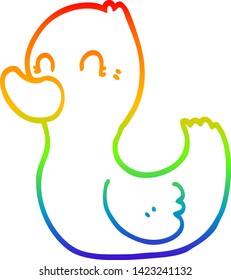 Regenbogengradientenzeichnung einer Cartoon-Ente