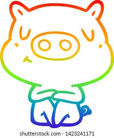 Regenbogengradientenzeichnung eines Schweinefleischgehalts, meditiert