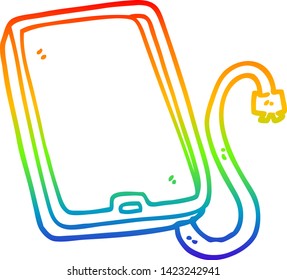 Regenbogengradientenzeichnung einer Cartoon-Computertablette