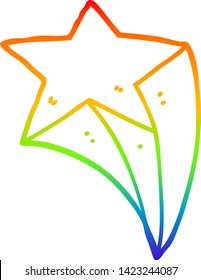 Regenbogengradientenzeichnung eines Cartoons mit Sternschuss