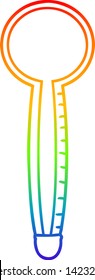 Regenbogengradientenzeichnung eines Cartoon-Thermometers