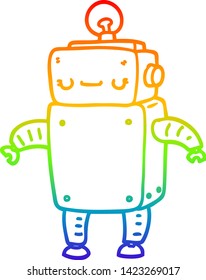 Regenbogengradientenzeichnung eines Cartoon-Roboters