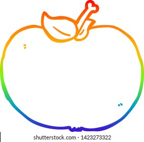 rainbow gradient line drawing of a cartoon apple