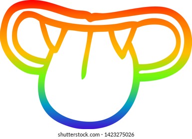 dibujo de la línea de gradiente de arco iris de una boca de vampiro de dibujos animados