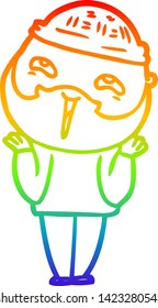 Regenbogen-Farbverlauf-Zeichnung eines Cartoons glücklicher Bärenmann