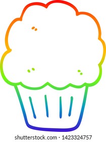 dibujo de la línea de gradiente del arco iris de un quequito de dibujos animados