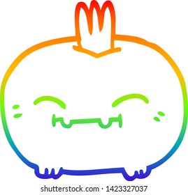 Regenbogen-Farbverlauf-Zeichnung einer Cartoon-Hellpflanze
