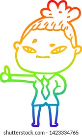 Regenbogengradientenzeichnung einer Cartoon-Frau