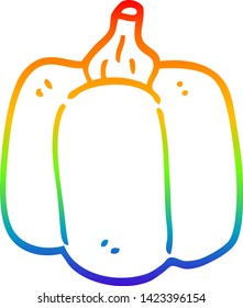 rainbow gradient line drawing of a cartoon organic pepper