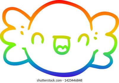 Regenbogengradientenzeichnung eines Cartoons in Süßigkeiten