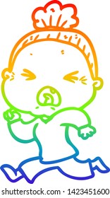 dibujo de una vieja caricatura con gradiente de arco iris