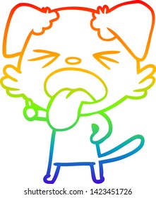 Regenbogengradientenzeichnung eines verkleideten Hundes