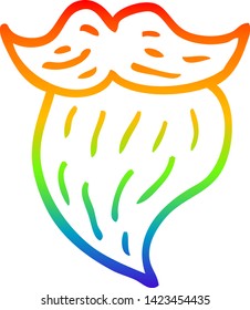 rainbow gradient line drawing of a cartoon white beard