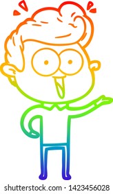 rainbow gradient line drawing of a cartoon man