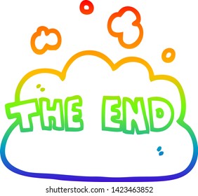 dibujo de línea de degradado de arco iris de una caricatura de tipo de letra final