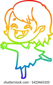 dibujo de una caricatura de una chica vampiresa riéndose