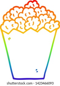 Regenbogen-Farbverlauf-Zeichnung eines Cartoon-Kino Popcorn