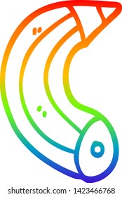 dibujo de línea de gradiente de arco iris de un lápiz de dibujos animados