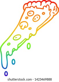 dibujo de una porción de pizza de dibujos animados