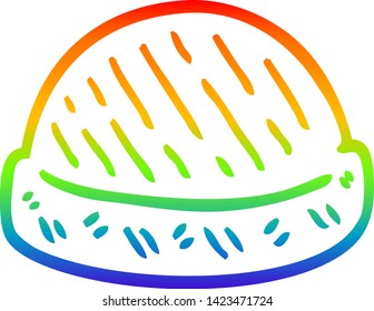 dibujo de una caricatura de sombreros de invierno con gradiente de arco iris