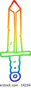 dibujo de una espada de dibujos animados con gradiente de arco iris