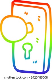 dibujo de línea de gradiente de arco iris de un agujero clave de la caricatura