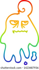 dibujo de una línea de gradiente de arcoiris de un fantasma espeluznante