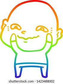 rainbow gradient line drawing of a cartoon creepy guy