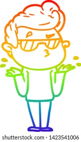Regenbogen-Farbverlauf-Zeichnung eines Cartoon-Coole