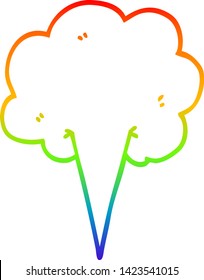 rainbow gradient line drawing of a cartoon gust of air