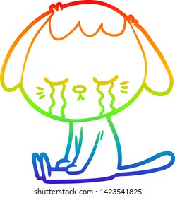 Regenbogengradientenzeichnung eines Cartoon-Hundes