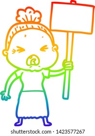 dibujo de una vieja caricatura con gradiente de arco iris