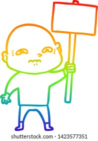 Regenbogen-Farbverlauf-Zeichnung eines Cartoons Nervenmann
