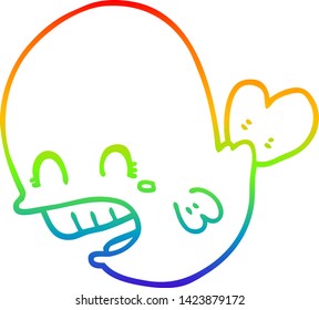 Regenbogengradientenzeichnung eines Cartoon Wal