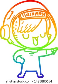Regenbogengradientenzeichnung einer Astronautin