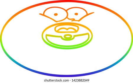 Regenbogen-Farbverlauf-Zeichnung einer Cartoon-alten Vinyl-Platte