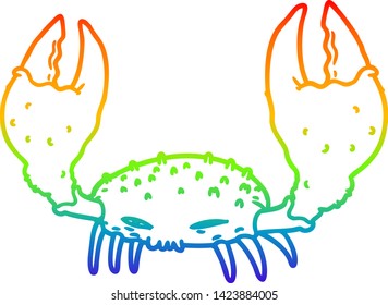 Regenbogengradientenzeichnung einer Cartoon-Krabbe