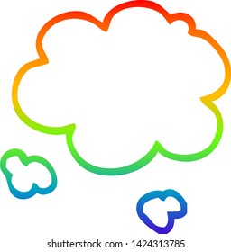 dibujo de una línea de gradiente de arco iris de un humo de dibujos animados