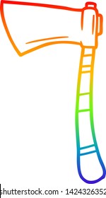 desenho de linha de gradiente arco-íris de um desenho animado viking ax