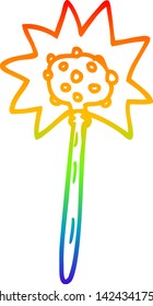 rainbow gradient line drawing of a cartoon mallet