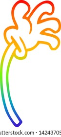 rainbow gradient line drawing of a cartoon hand gesture