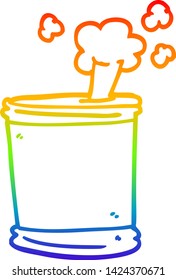 dibujo de la línea de gradiente de arco iris de una lata de reventado de caricatura de comida