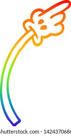 rainbow gradient line drawing of a cartoon hand gesture