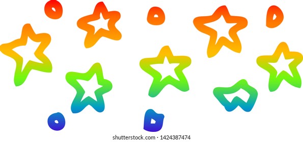 Regenbogengradientenzeichnung eines Cartoon-Sterns