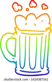 Regenbogengradientenzeichnung eines Cartoon Pint Bier