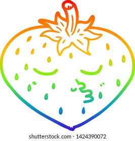 dibujo de una fresa de dibujos en línea de gradiente de arco iris