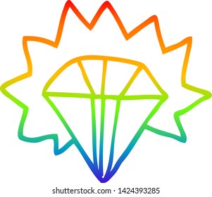 Regenbogen-Farbverlauf-Zeichnung eines Cartoon Riesenrubins