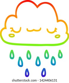Regenbogengradientenzeichnung einer Karikaturensturmwolke