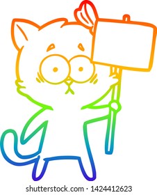 Regenbogengradientenzeichnung einer Cartoon Katze