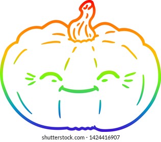 dibujo de una calabaza de dibujos animados con gradiente de arco iris